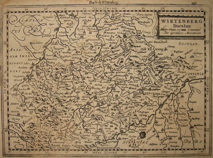 Mercator Gerard - Hondius Jodocus Wirtenberg Ducatus 1630 Amsterdam